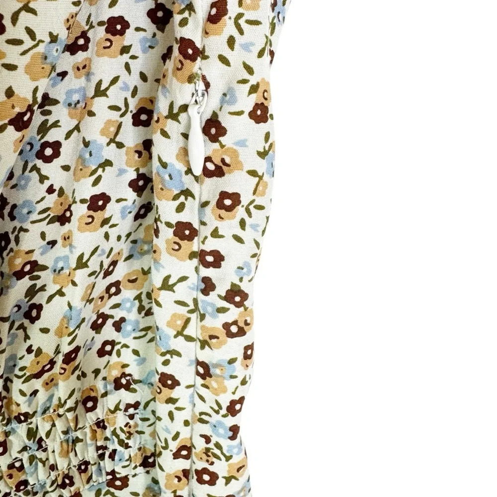 Faithfull The Brand Sidonie Floral Aurelia Cream Floral Mini Dress Size 4 - Picture 11 of 12